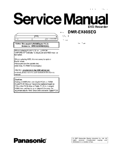 panasonic DSD0710023CE  panasonic DVD DMR-EX80SEG DSD0710023CE.pdf