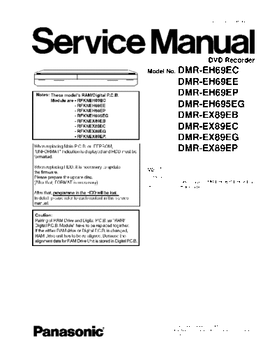 panasonic DSD0906027CE  panasonic DVD DMR-EX89EC DSD0906027CE.pdf