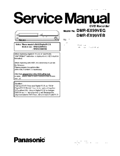 panasonic DSD1003007CE  panasonic DVD DMR-EX99VEB DSD1003007CE.pdf