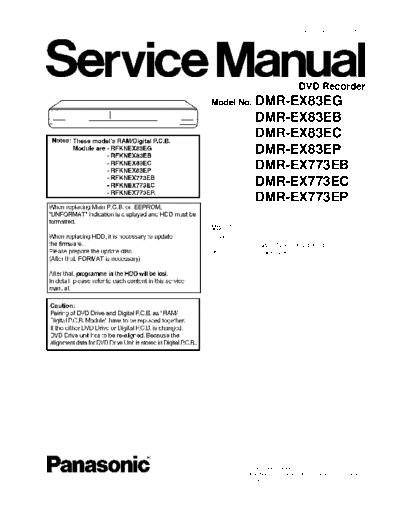 panasonic panasonic dmr-ex83 ex773 sm  panasonic DVD DMR-EX773EBK panasonic_dmr-ex83_ex773_sm.pdf