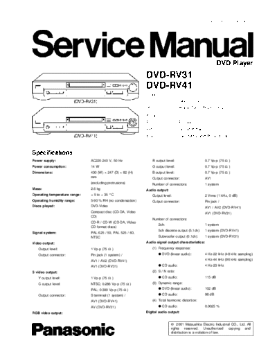 panasonic ODSD010307C2  panasonic DVD DVD-RV31 ODSD010307C2.pdf