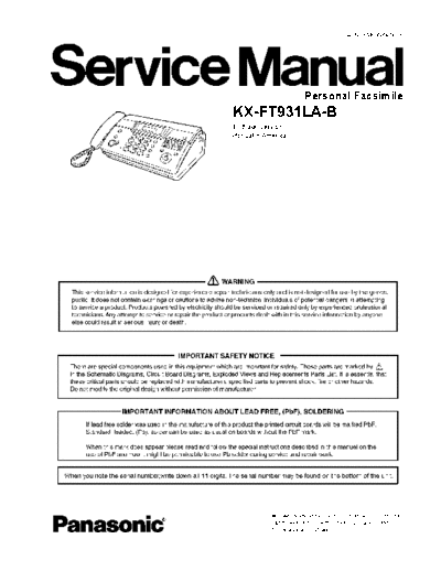 panasonic KX-FT931LA  panasonic Fax KX-FT931LA KX-FT931LA.pdf