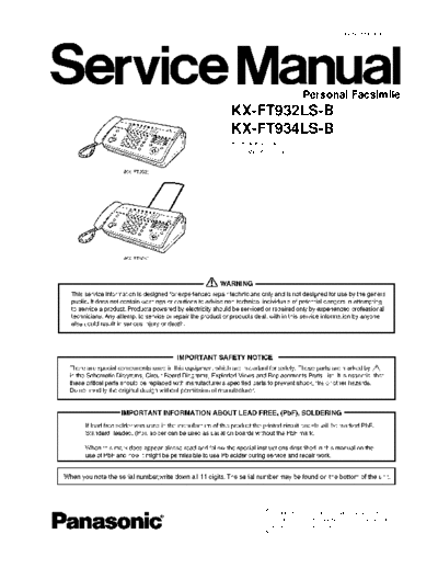 panasonic Panasonic KX-FT932LS-B KX-FT934LS-B  panasonic Fax KX-FT932LS-B KX-FT934LS-B Panasonic_KX-FT932LS-B_KX-FT934LS-B.pdf