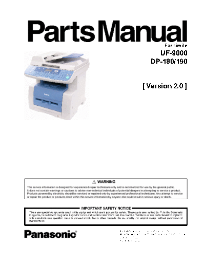 panasonic Panasonic UF-9000 DP-180 DP-190 Ver.2.0 parts-man  panasonic Fax UF-9000 DP-180 DP-190 VER.2.0 Panasonic_UF-9000_DP-180_DP-190_Ver.2.0_parts-man.pdf