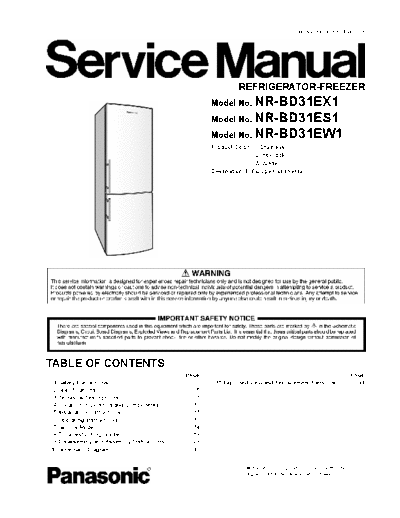 panasonic nr-bd31es1 ew1 1007  panasonic Freezer NR-BD31EW1 nr-bd31es1_ew1_1007.pdf