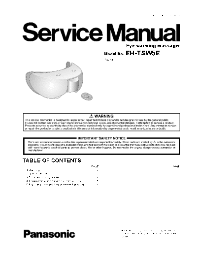 panasonic eh tsw5e pdf  panasonic Housheld EH-TSW5E eh_tsw5e_pdf.pdf
