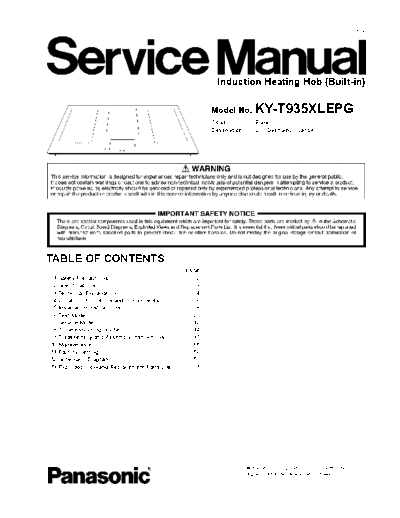 panasonic IHB1507003CE  panasonic Inductie Plaat KY-T935XLEPG IHB1507003CE.pdf