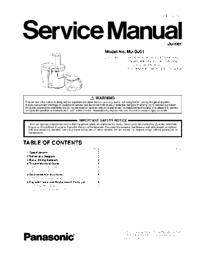 panasonic pmma130509ce  panasonic Juicer MJ-DJ01 pmma130509ce.pdf