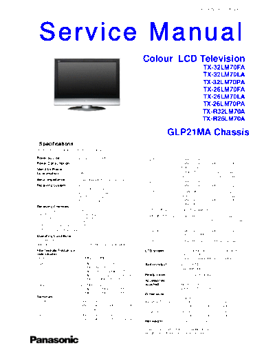 panasonic tx-32lm70 chassis glp21ma  panasonic LCD GLP21MA chassis tx-32lm70_chassis_glp21ma.pdf