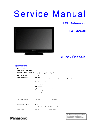 panasonic PCZ1102013CE  panasonic LCD GLP26 chassis PCZ1102013CE.pdf