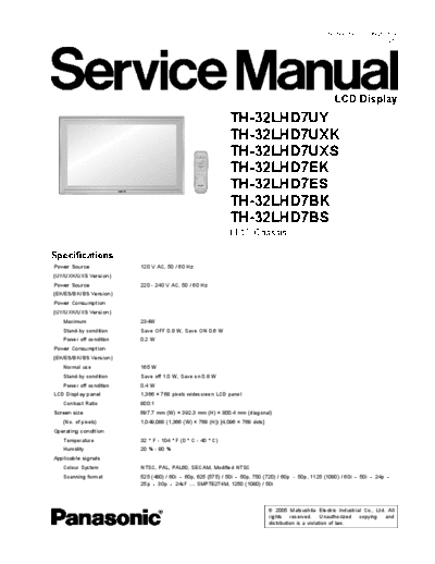 panasonic th 32lhd7u e b  panasonic LCD LL10 chassis th_32lhd7u_e_b.pdf