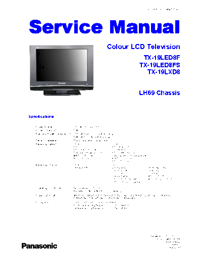 panasonic PCZ0809175CE  panasonic LCD TX-19LXD8 PCZ0809175CE.pdf