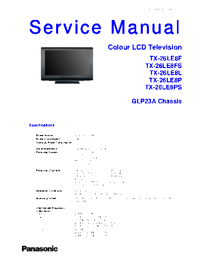 panasonic PCZ0809165CE  panasonic LCD TX-26LE8F PCZ0809165CE.pdf