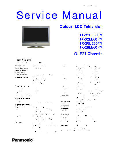 panasonic PCZ0612137CE  panasonic LCD TX-26LE60FM PCZ0612137CE.pdf