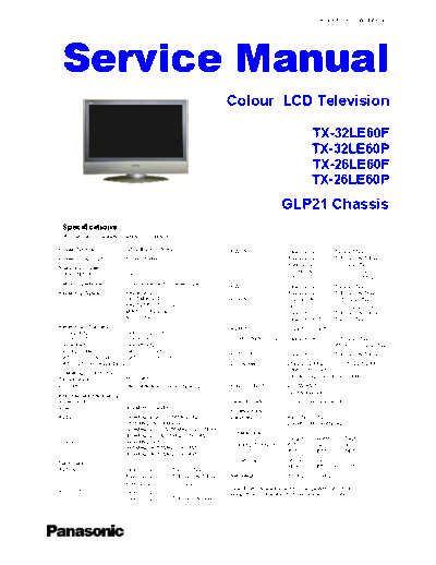panasonic PCZ0608063CE  panasonic LCD TX-26LE60P PCZ0608063CE.pdf