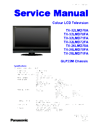 panasonic PCZ0709109CE  panasonic LCD TX-26LMD71FA PCZ0709109CE.pdf