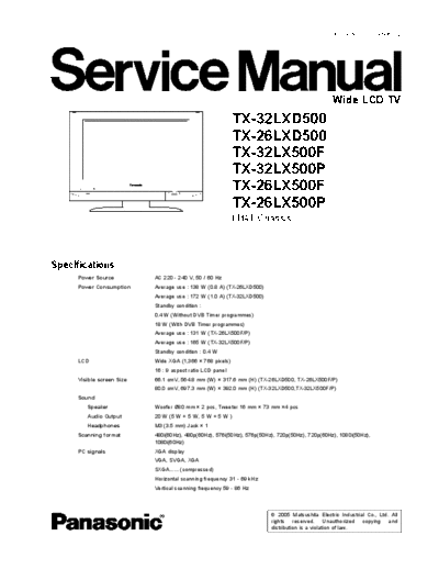 panasonic tx 32lxd500  panasonic LCD TX-26LX500P tx_32lxd500.pdf