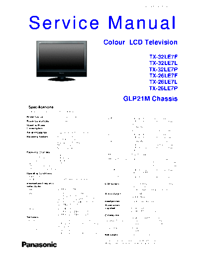 panasonic PCZ0704038CE  panasonic LCD TX-32LE7L  chassis GLP21M PCZ0704038CE.pdf