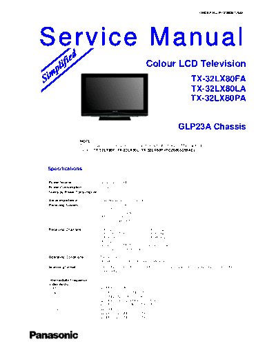 panasonic PCZ0808159AE  panasonic LCD TX-32LX80PA PCZ0808159AE.pdf