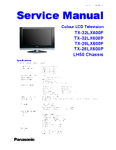 panasonic PCZ0608056CE  panasonic LCD TX-32LX600F  chassis LH50 PCZ0608056CE.pdf