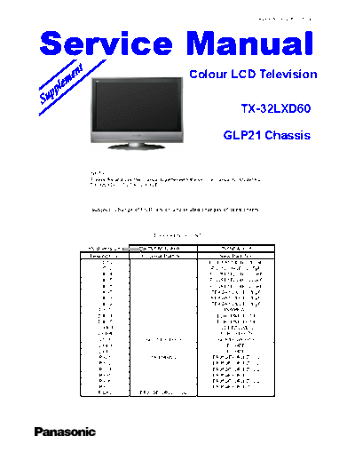 panasonic PCZ0610110SE  panasonic LCD TX-32LXD60 PCZ0610110SE.pdf