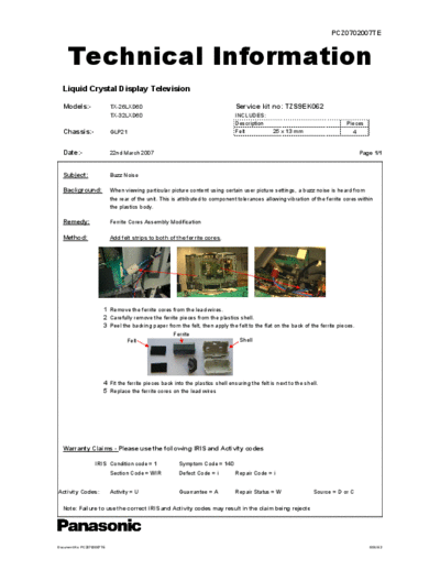panasonic PCZ0702007TE  panasonic LCD TX-32LXD60 PCZ0702007TE.pdf