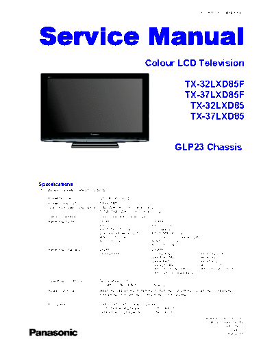 panasonic PCZ0804034CE  panasonic LCD TX-32LXD85 PCZ0804034CE.pdf