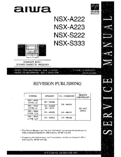 AIWA NSX-A222-A223-S222-S333  AIWA Audio NSX-A222-A223-S222-S333.rar