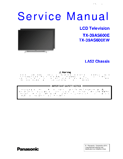 panasonic PCZ1402015CE  panasonic LCD TX-39AS600EW PCZ1402015CE.pdf