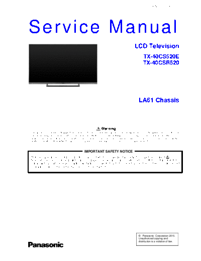 panasonic PCZ1503011CE  panasonic LCD TX-40CS520 PCZ1503011CE.pdf