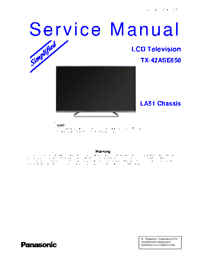 panasonic PCZ1404094AE  panasonic LCD TX-42ASE650 PCZ1404094AE.pdf