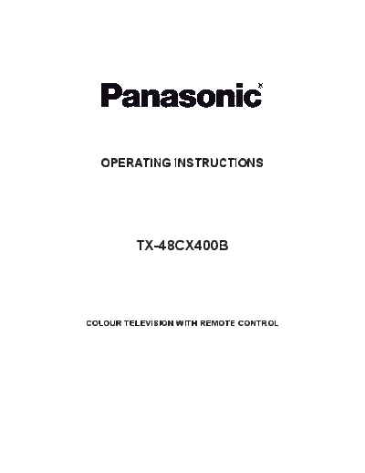 panasonic DIYGP7A31YRK  panasonic LCD TX-48CX400B DIYGP7A31YRK.pdf