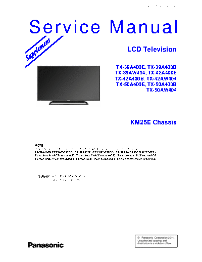 panasonic PCZ1407154SE  panasonic LCD TX-50A400B   chassis KM25E PCZ1407154SE.pdf