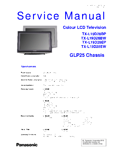panasonic PCZ1007122CE  panasonic LCD TX-L19D28BP PCZ1007122CE.pdf