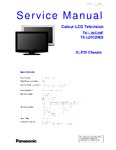 panasonic PCZ1004034CE  panasonic LCD TX-L26C20E PCZ1004034CE.pdf