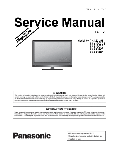 panasonic PCZ1206116AE  panasonic LCD TX-L32C5E PCZ1206116AE.pdf
