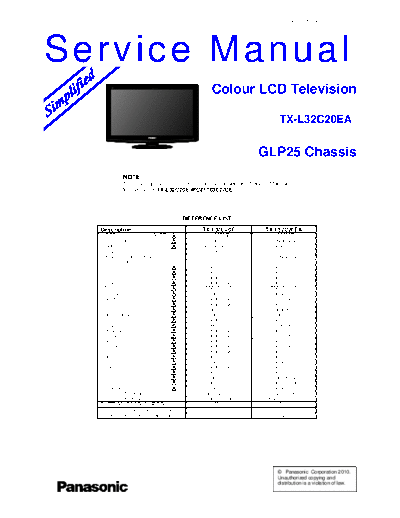 panasonic Panasonic TX-L32C20EA Chassis GLP25 Difference manual  panasonic LCD TX-L32C20EA  chassis GLP25 Panasonic_TX-L32C20EA_Chassis_GLP25_Difference_manual.pdf