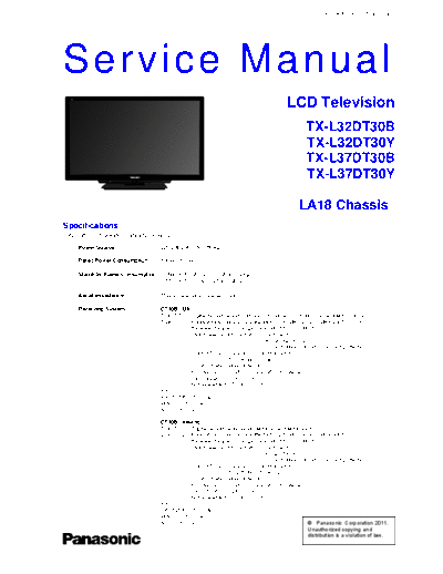 panasonic PCZ1103018CE  panasonic LCD TX-L32DT30B PCZ1103018CE.pdf