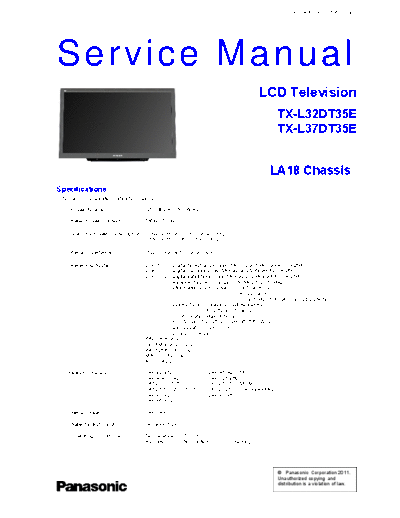 panasonic PCZ1105100CE  panasonic LCD TX-L32DT35E PCZ1105100CE.pdf