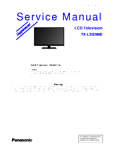 panasonic PCZ1305132SE  panasonic LCD TX-L32EM6E PCZ1305132SE.pdf