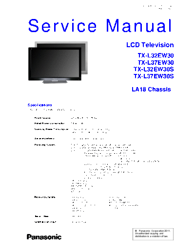 panasonic PCZ1102012CE  panasonic LCD TX-L32EW30S PCZ1102012CE.pdf