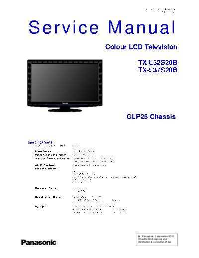 panasonic PCZ1004051CE  panasonic LCD TX-L32S20B PCZ1004051CE.pdf