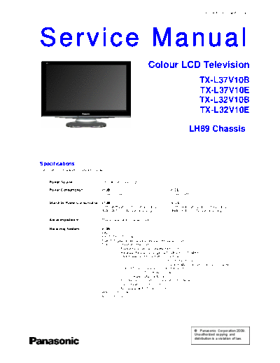 panasonic PCZ0905078CE  panasonic LCD TX-L32V10B PCZ0905078CE.pdf