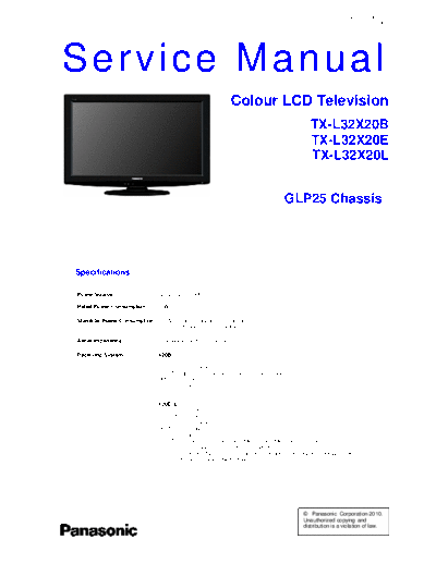 panasonic PCZ1003025CE  panasonic LCD TX-L32X20B PCZ1003025CE.pdf