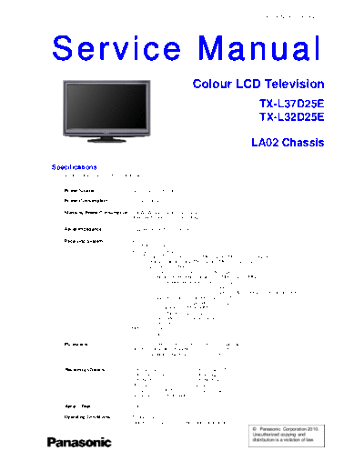panasonic PCZ1004052CE  panasonic LCD TX-L37D25E PCZ1004052CE.pdf