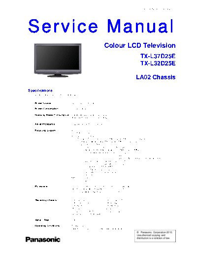 panasonic PCZ1004052CE  panasonic LCD TX-L37D25E  chassis LA02 PCZ1004052CE.pdf