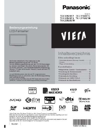 panasonic TQB0E0928A-G  panasonic LCD TX-L37D28EW TQB0E0928A-G.pdf