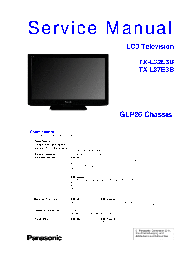 panasonic PCZ1103041CE  panasonic LCD TX-L37E3B chassis GLP26 PCZ1103041CE.pdf
