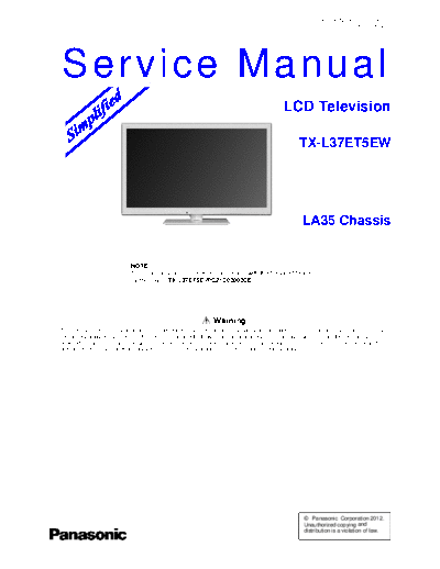 panasonic PCZ1205100AE  panasonic LCD TX-L37ET5EW PCZ1205100AE.pdf