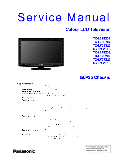 panasonic PCZ1004037CE  panasonic LCD TX-L37S20ES PCZ1004037CE.pdf
